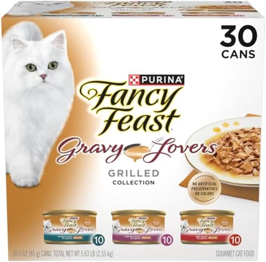 Purina Fancy Feast Gravy Lovers Poultry and Beef Grilled Gourmet Wet Cat Food Variety Pack – (Pack of 30) 3 oz. Cans Review (Best Price on Amazon)